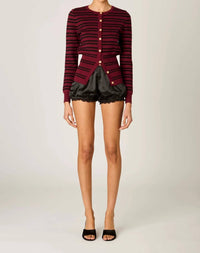 NIA Baxter Long Sleeve Cardigan in red - women's cardigan