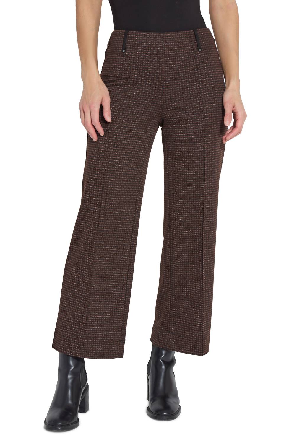 Lysse Livia Crop Pant in brushed check - women's pants