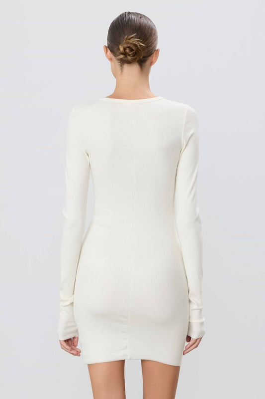 Eterne - Long Sleeve Crewneck Mini Dress