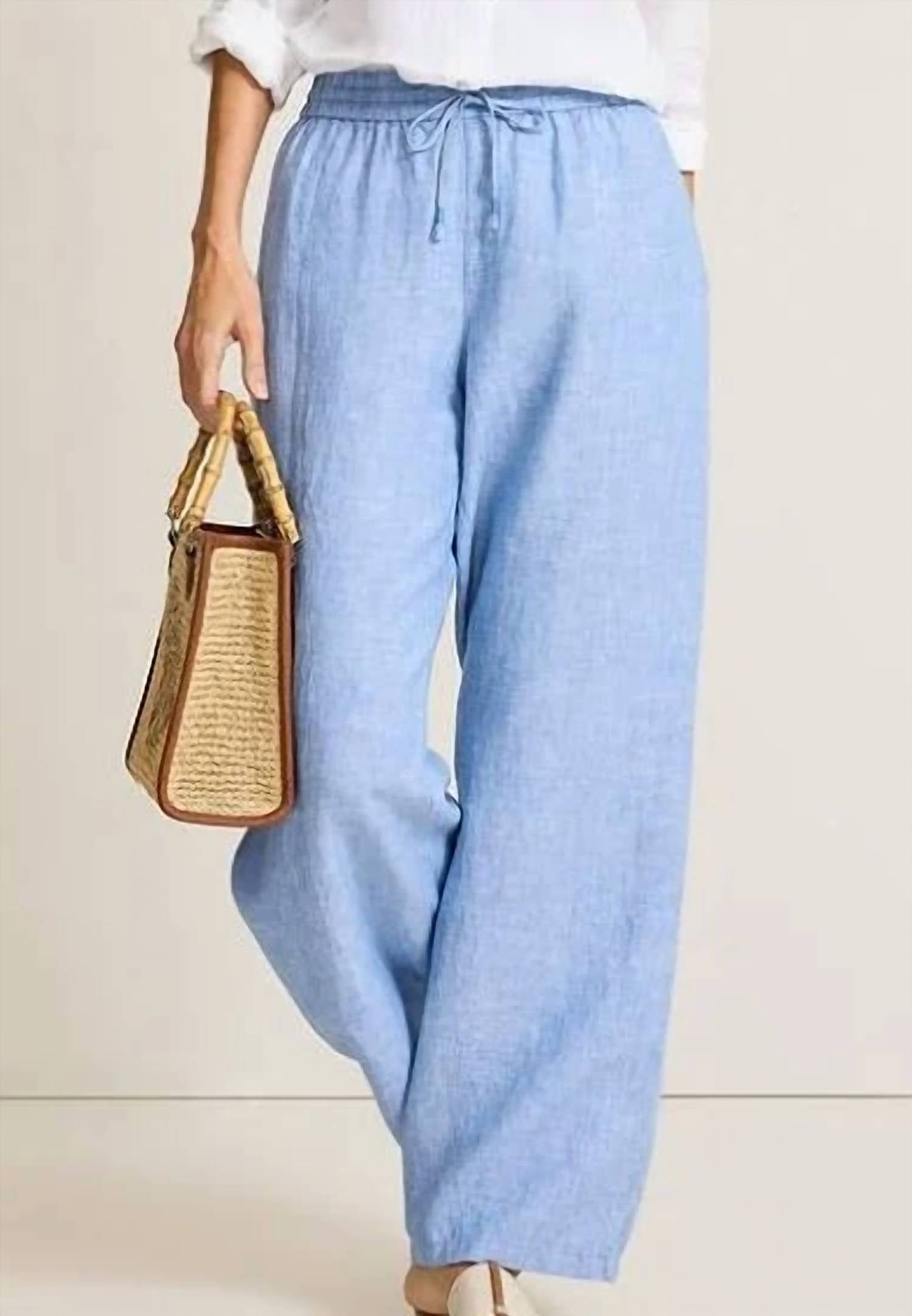 TOMMY BAHAMA Two Palms Easy Pants in buccaneer blue - women's pants - detail view