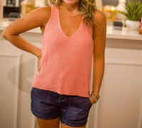 By Together Amai Sweater Tank in peach pink - women's tank top - view 4