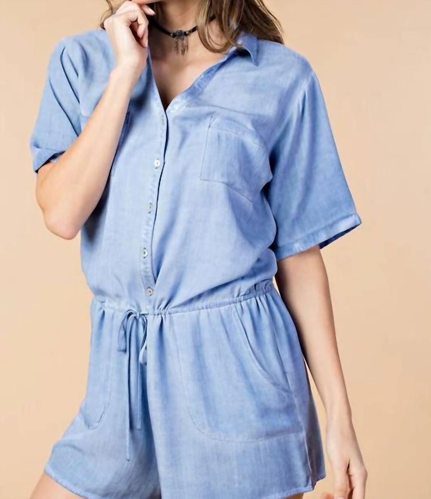 Entro - Denim Wide Leg Romper