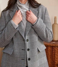 Karen Kane Houndstooth Blazer in black with off white - women's jacket - view 5