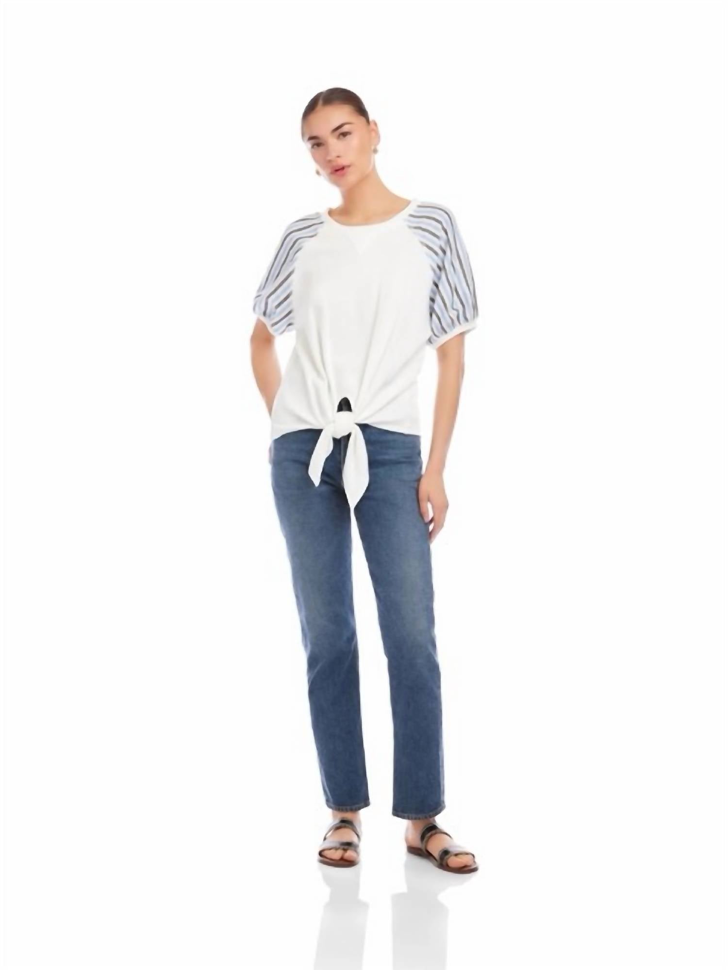 Fifteen Twenty - Jami Contrast Tie-front Top