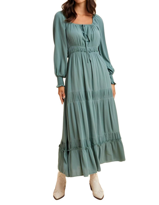 Knit & Lounge - Smocked Waist Tiered Maxi Dress