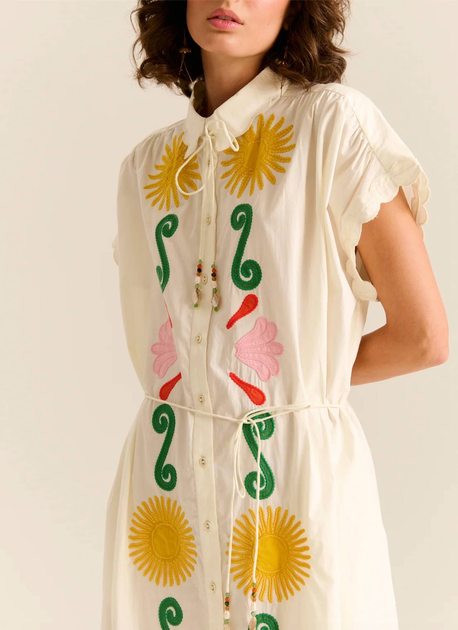 Carolina K - Valerie Embroidered Kaftan Midi Dress