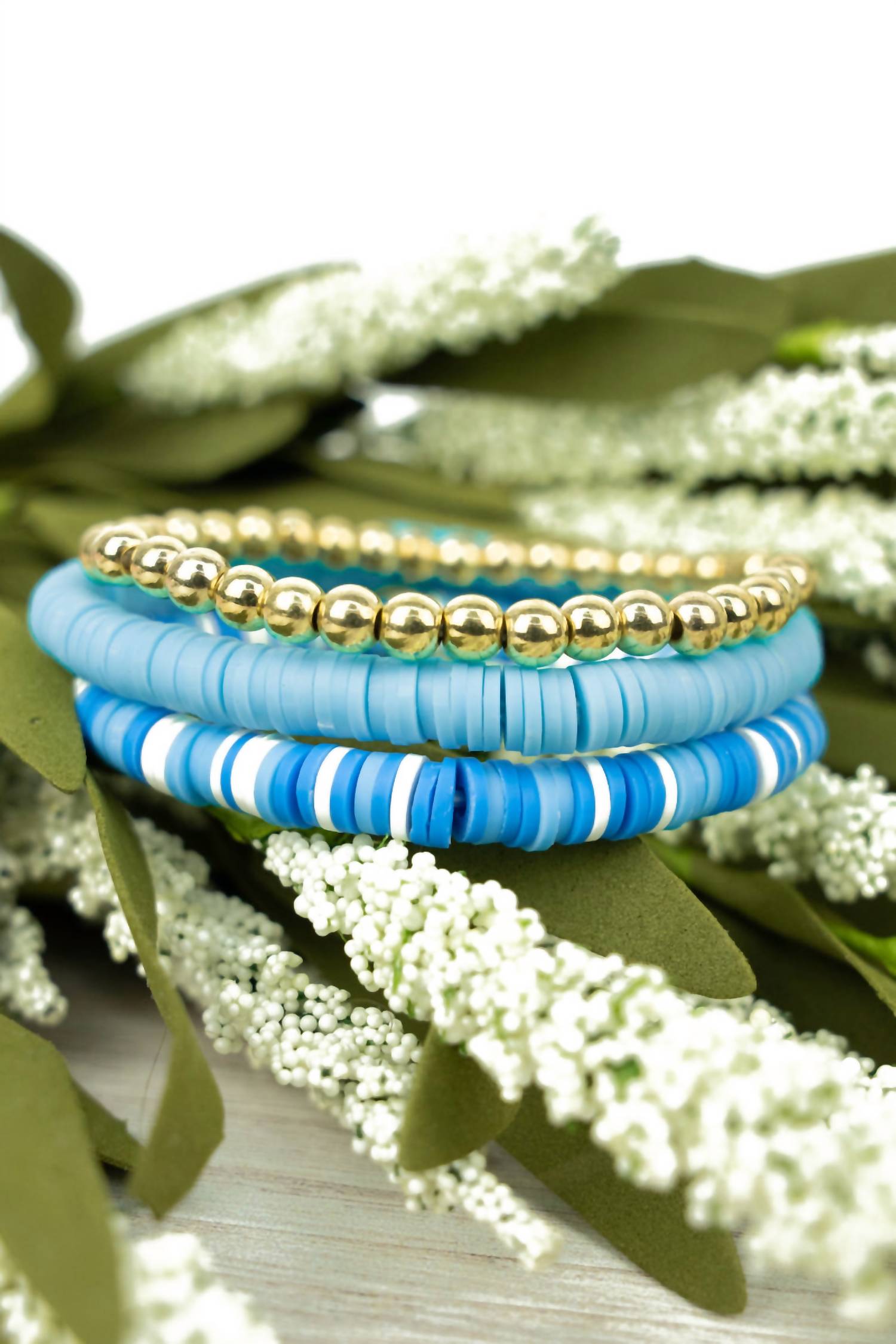 Wholesale Accessory Market - Women's Key Largo Aqua And Gold Bracelet Set