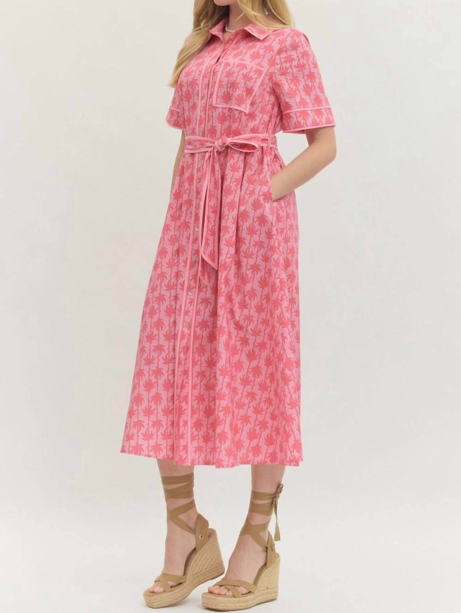 Entro - Short Sleeve Botanical Mini Dress