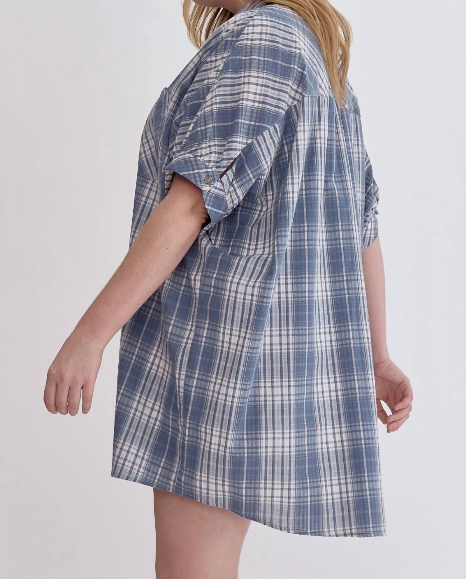 Entro - Surely Charmed Plaid Mini Dress - Plus