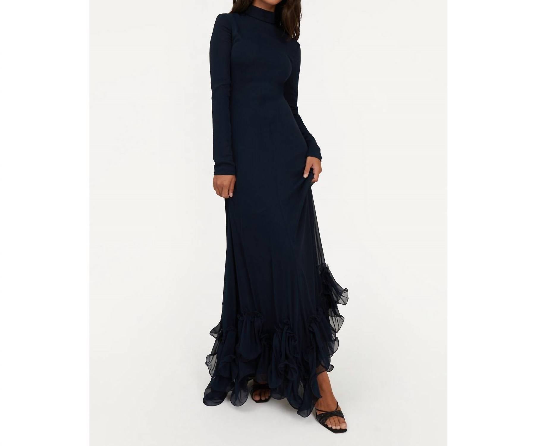Rotate - Chiffon Maxi Ruffle Dress