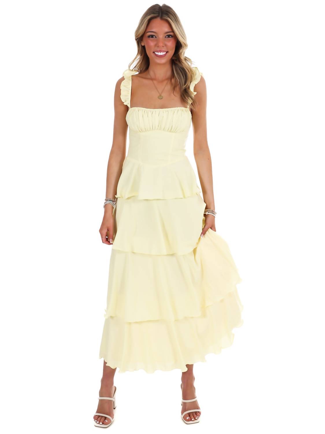 One & Only - Flutter Away Ruffle Tiered Dress