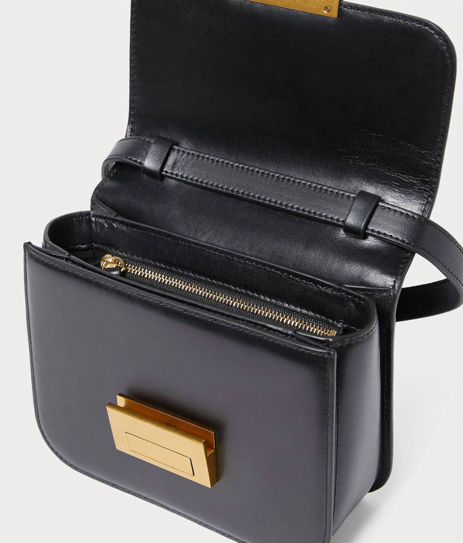 Loeffler Randall Women's Leather Crossbody Bag in black - women's bag - detail view
