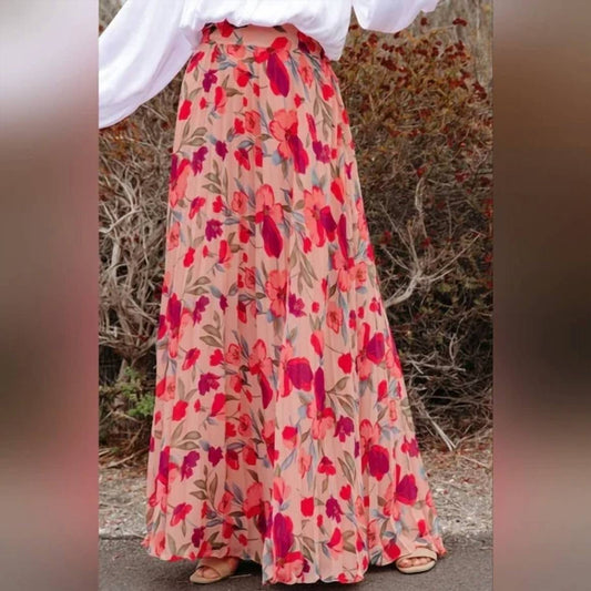 Rosa Clothing - elegant floral print loose skirt