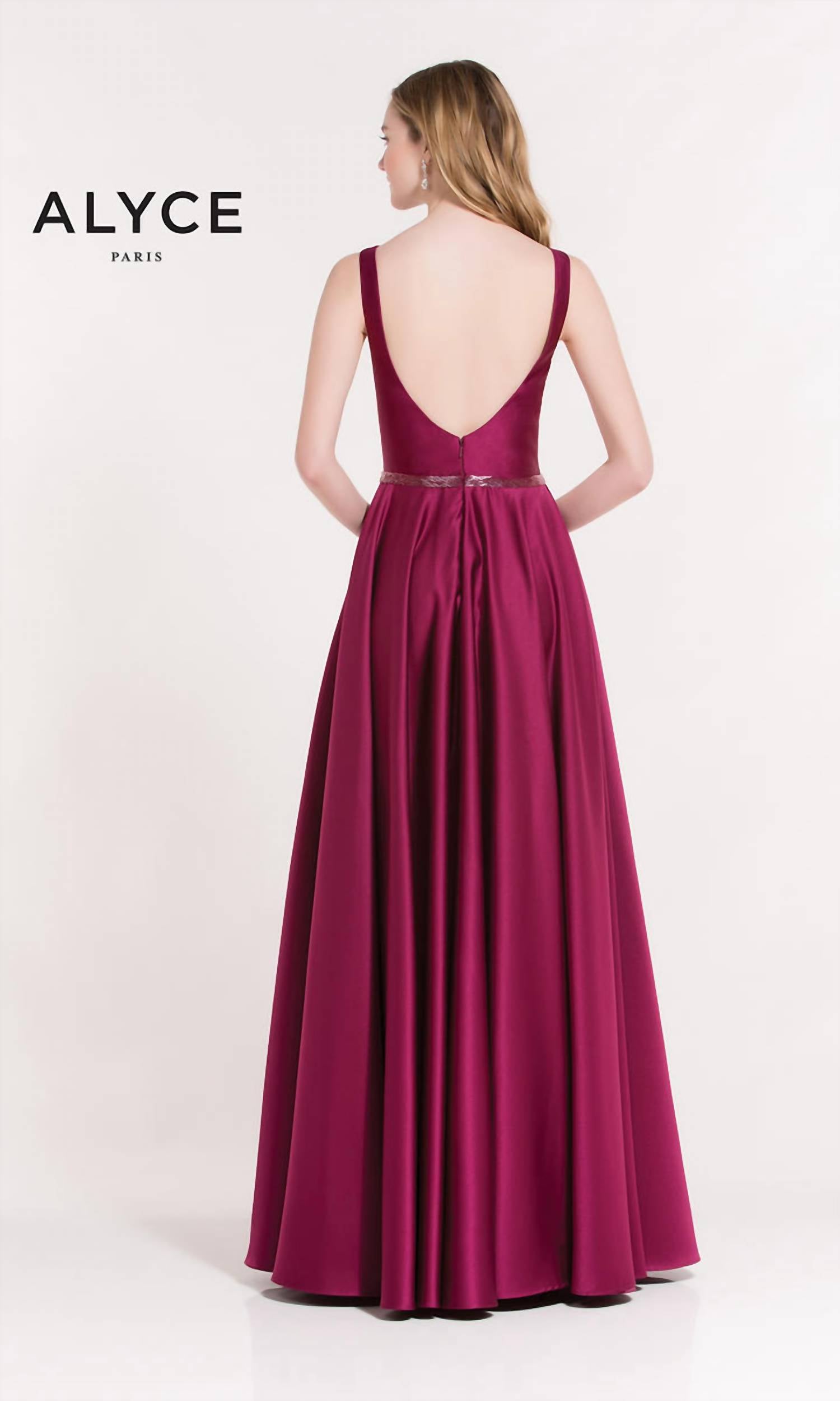 ALYCE PARIS Women's Prom Dress in black cherry - women's dress - alternate view