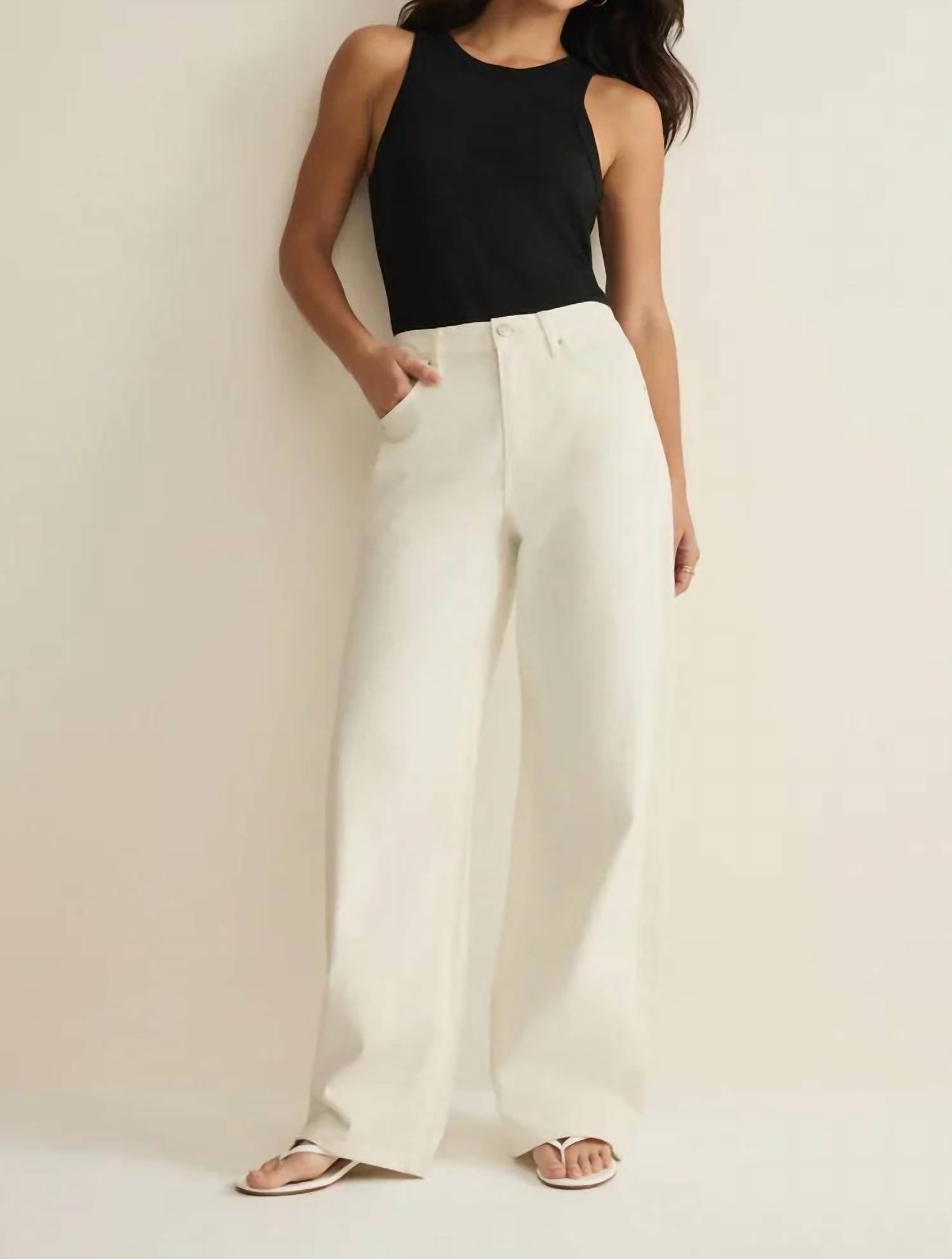 Z Supply - Remi High Rise Bowed Wide Leg Jeans