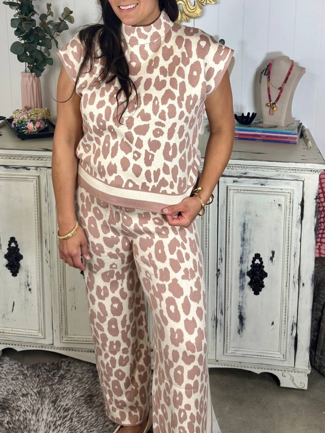 Entro - Leopard Knit Pants