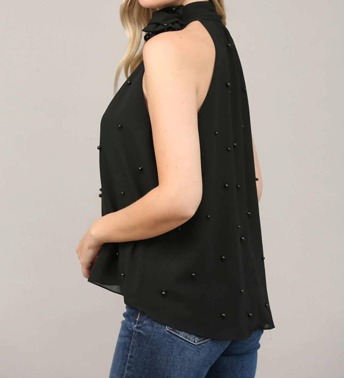 Fate - Pearl Embellished Halter Top