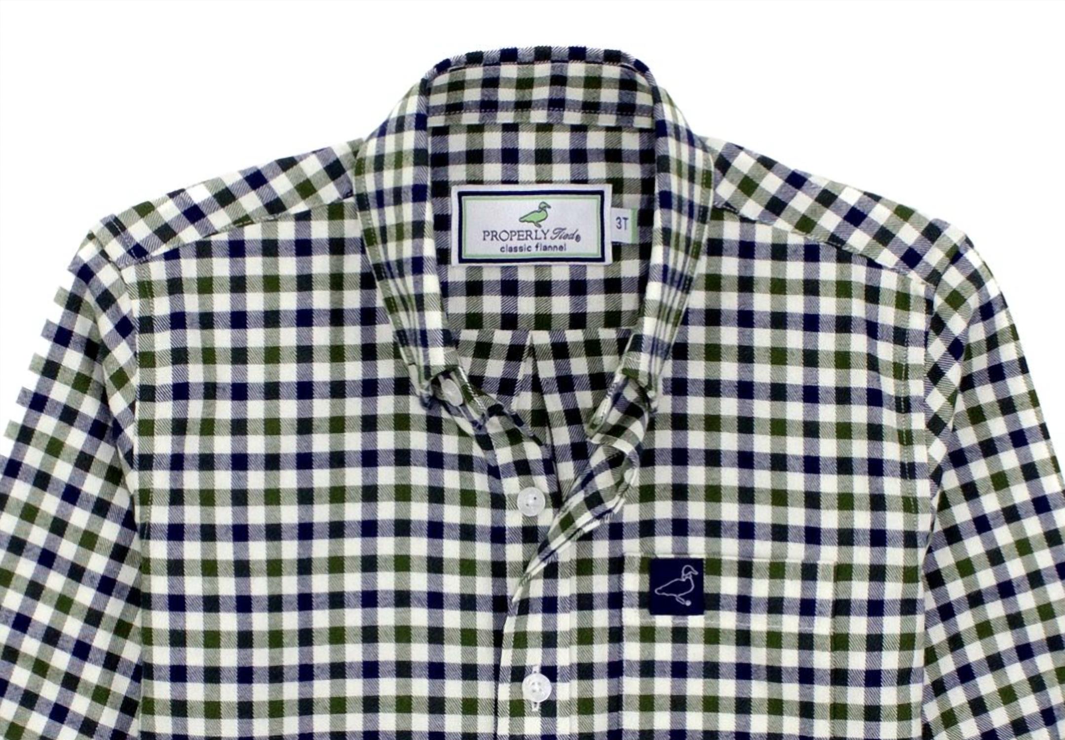 Properly Tied - Boy's Classic Long Sleeve Flannel Shirt