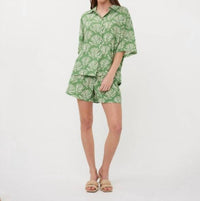Esqualo - Tropical Print Collared Blouse