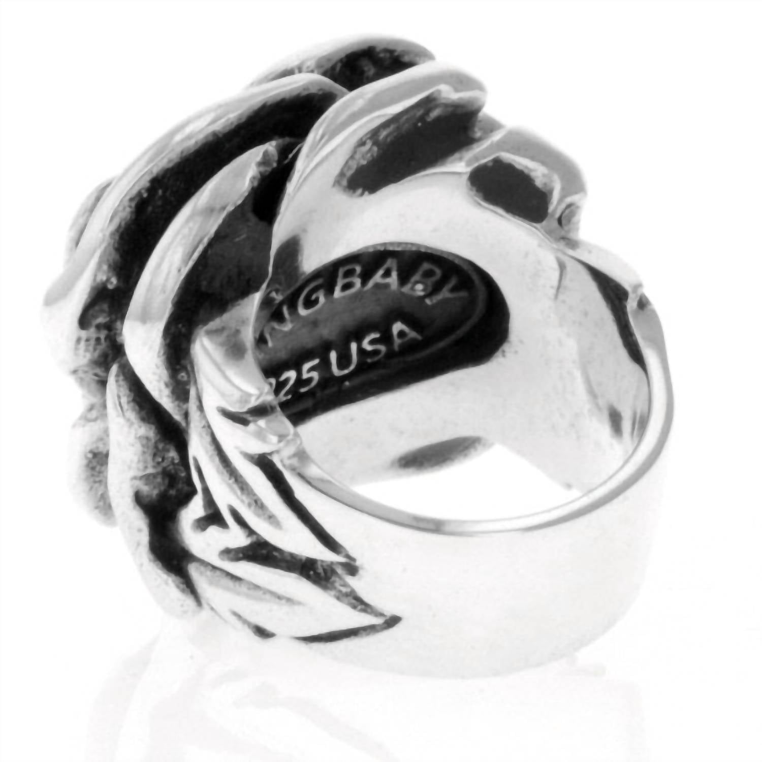 King Baby Studio Women's Rose Ring in silver - women's jewelry - detail view
