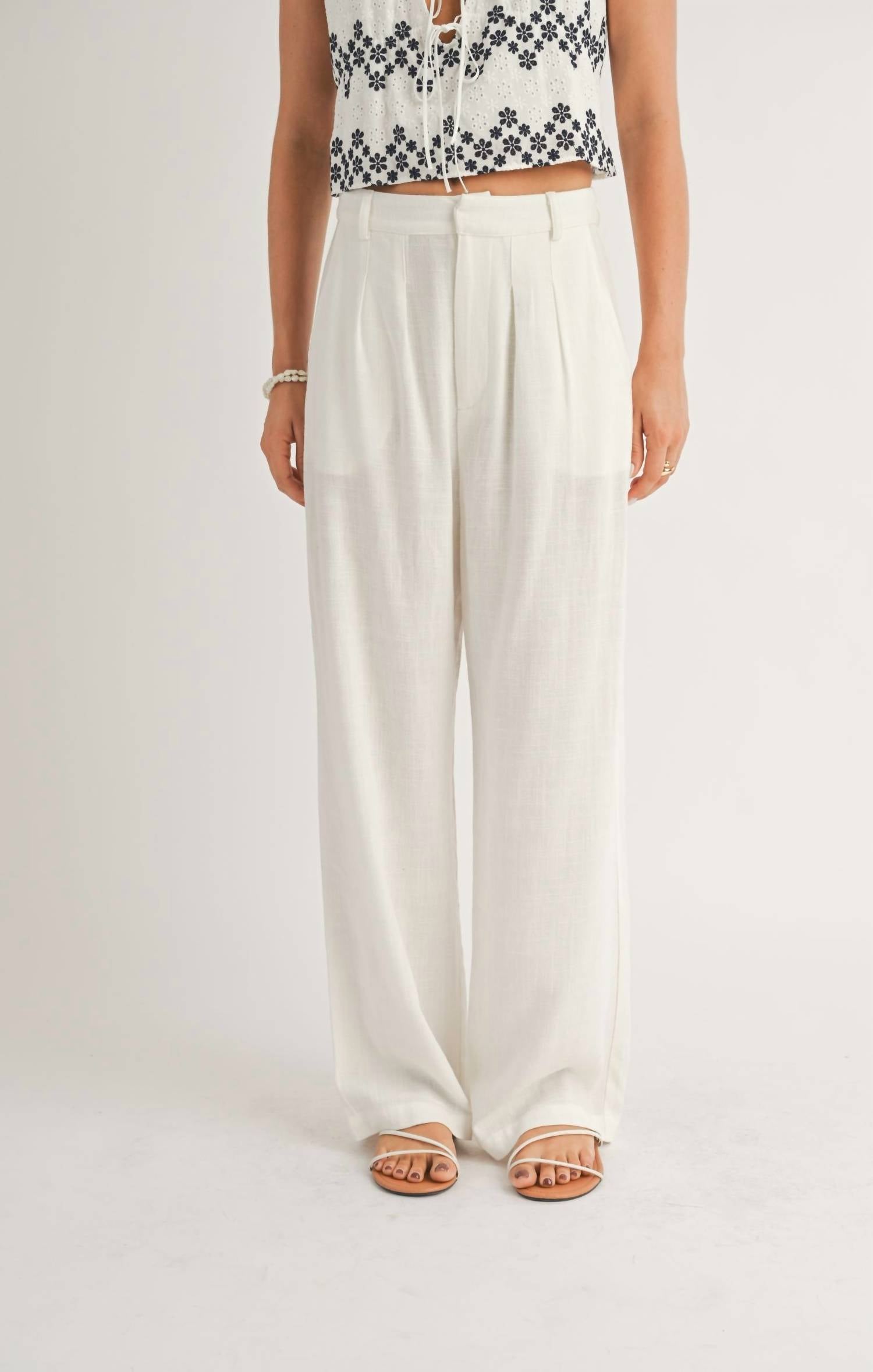 Sage The Label - Sandy Cove Pleated Linen Pants