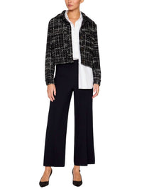 Brochu Walker Tweed Cropped Jacket in black white - women's jacket - view 4