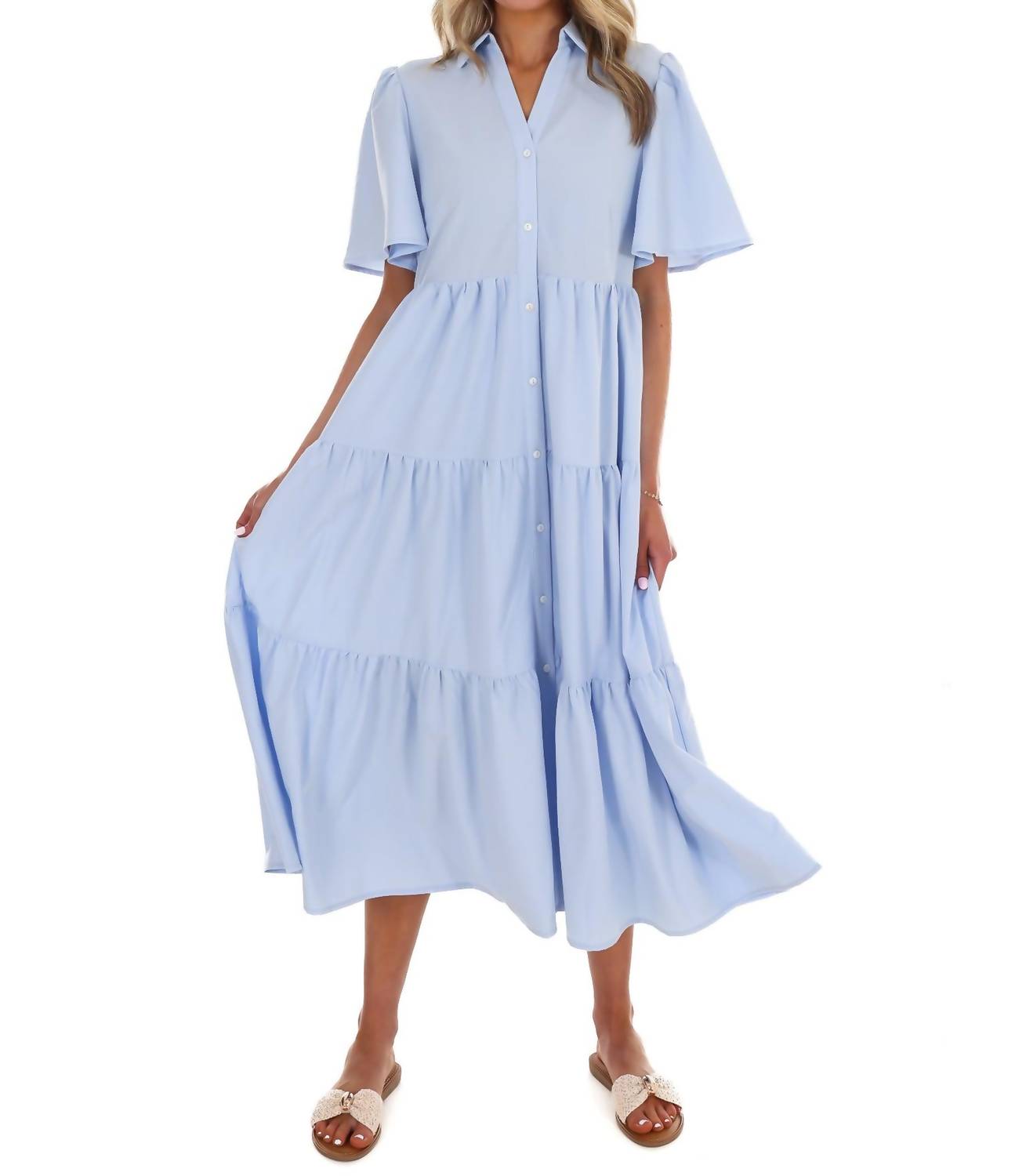 In February - Follow Your Arrow Button Down Midi Dress