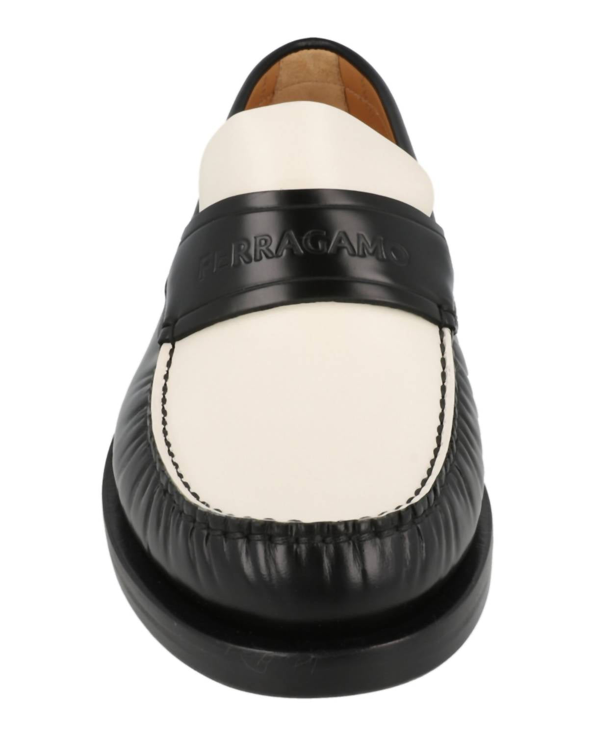 Salvatore Ferragamo Men's Fillmore Embossed Moccasin Loafers in black - women's flats - view 4