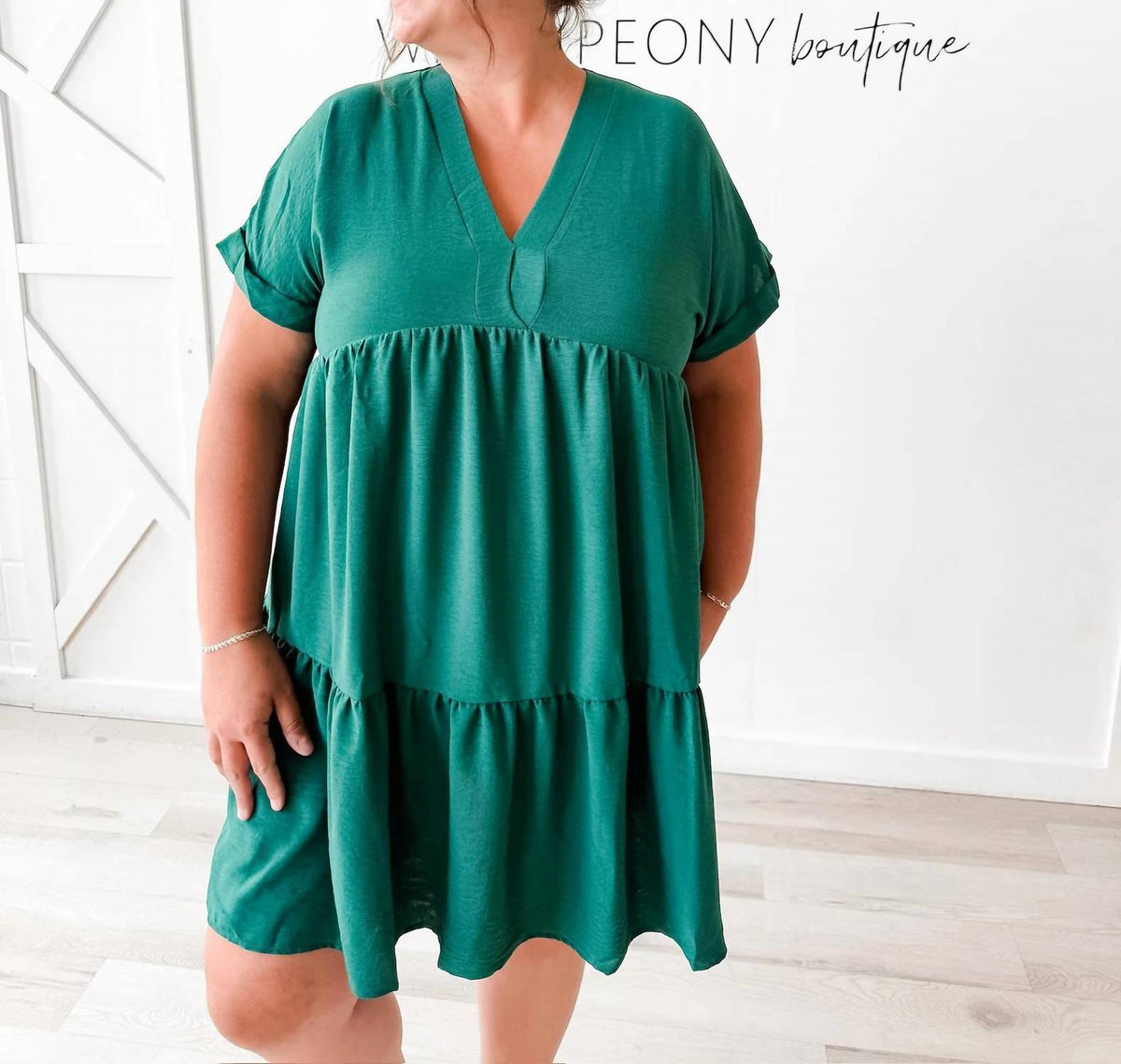She + Sky - Caroline V-Neck Tiered Dress