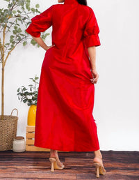 Karen T Design - Button Down Rutched Midi Dress