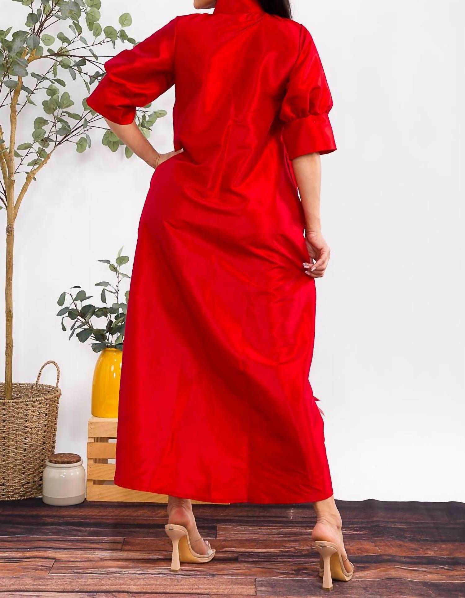 Karen T Design - Button Down Rutched Midi Dress