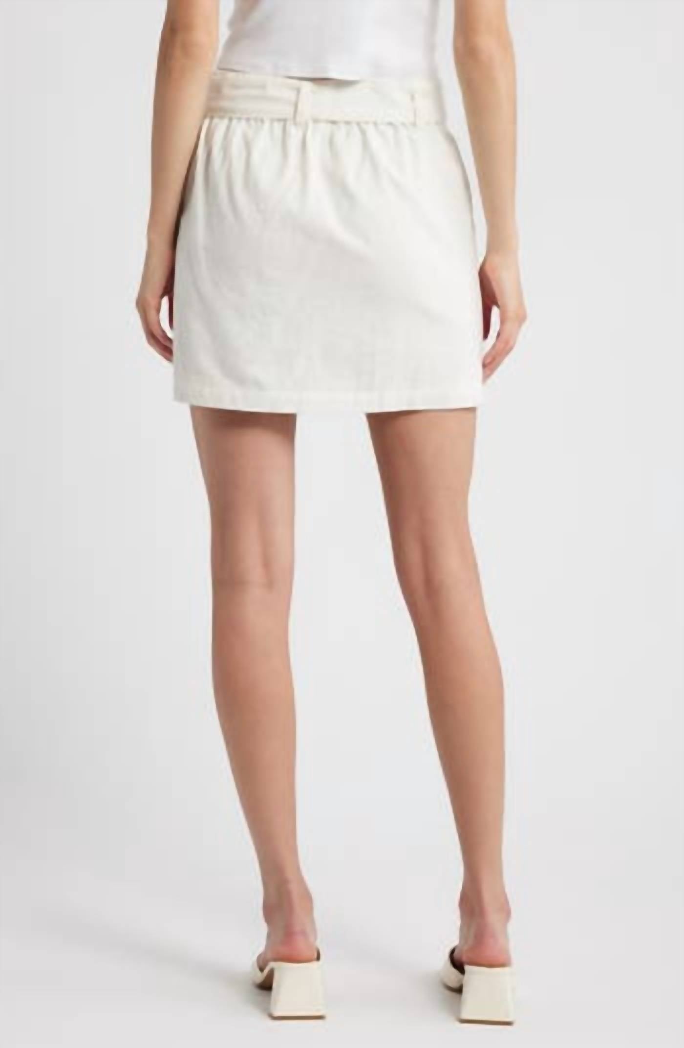 Love The Label - Felicity Floral Appliqué Cotton & Linen Miniskirt