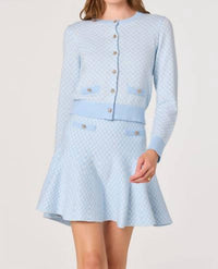 ASTR Malvie Sweater Skirt in lue plaid - women's skirt - view 5
