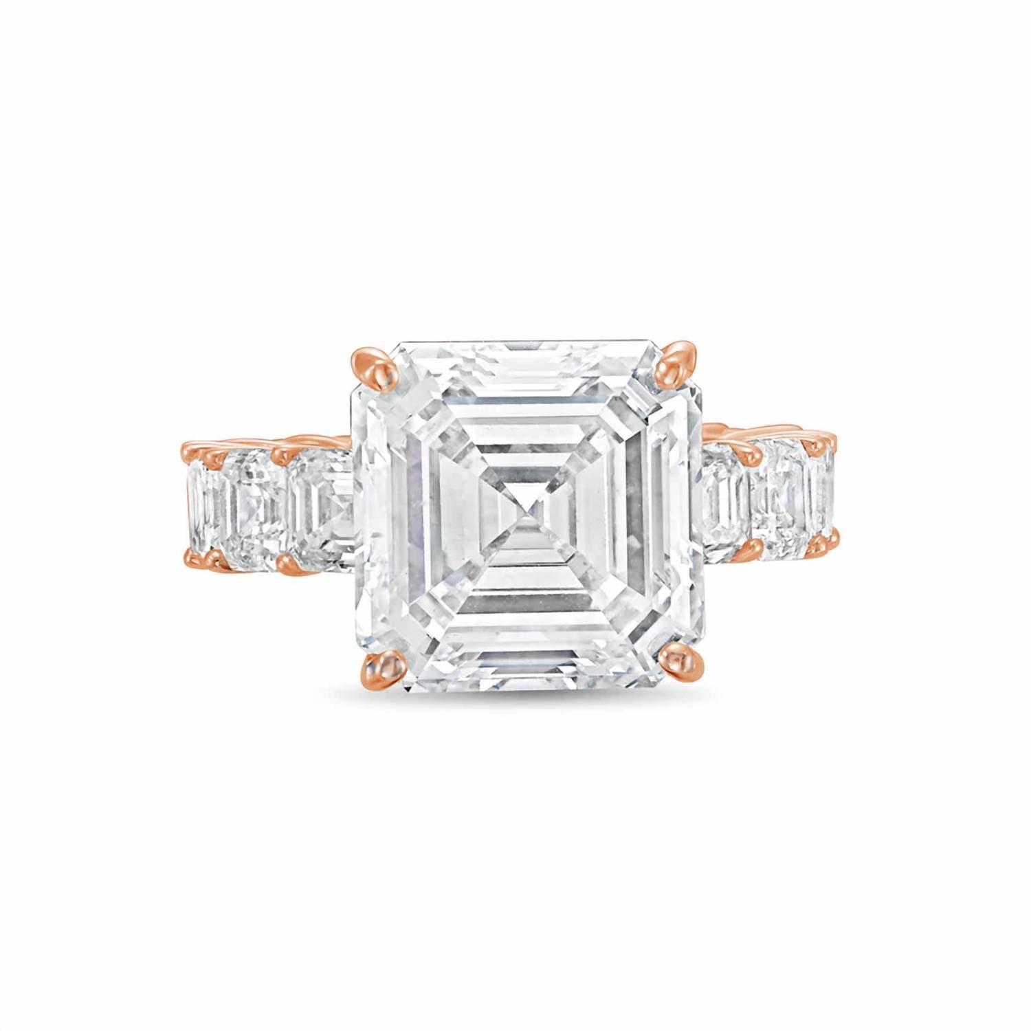 Diana M Jewels - Women's Asscher Lab-Grown Diamond Engagement Ring (15.00 Ct) - Grand