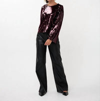 Esqualo - Fylla Flared Sleeve Sequin Top