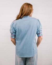 Oh My Stars Apparel - Loretta Chambray Western Top
