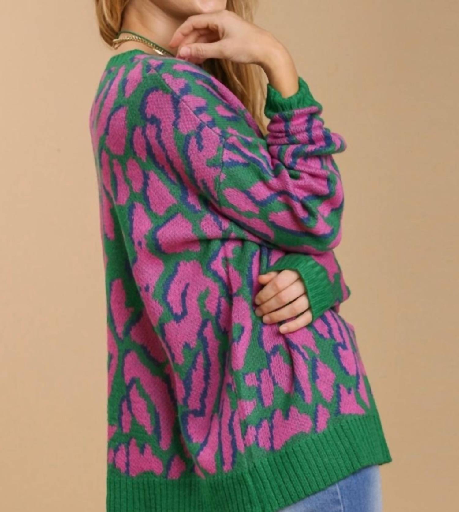 Umgee - Light Show Animal Print Sweater