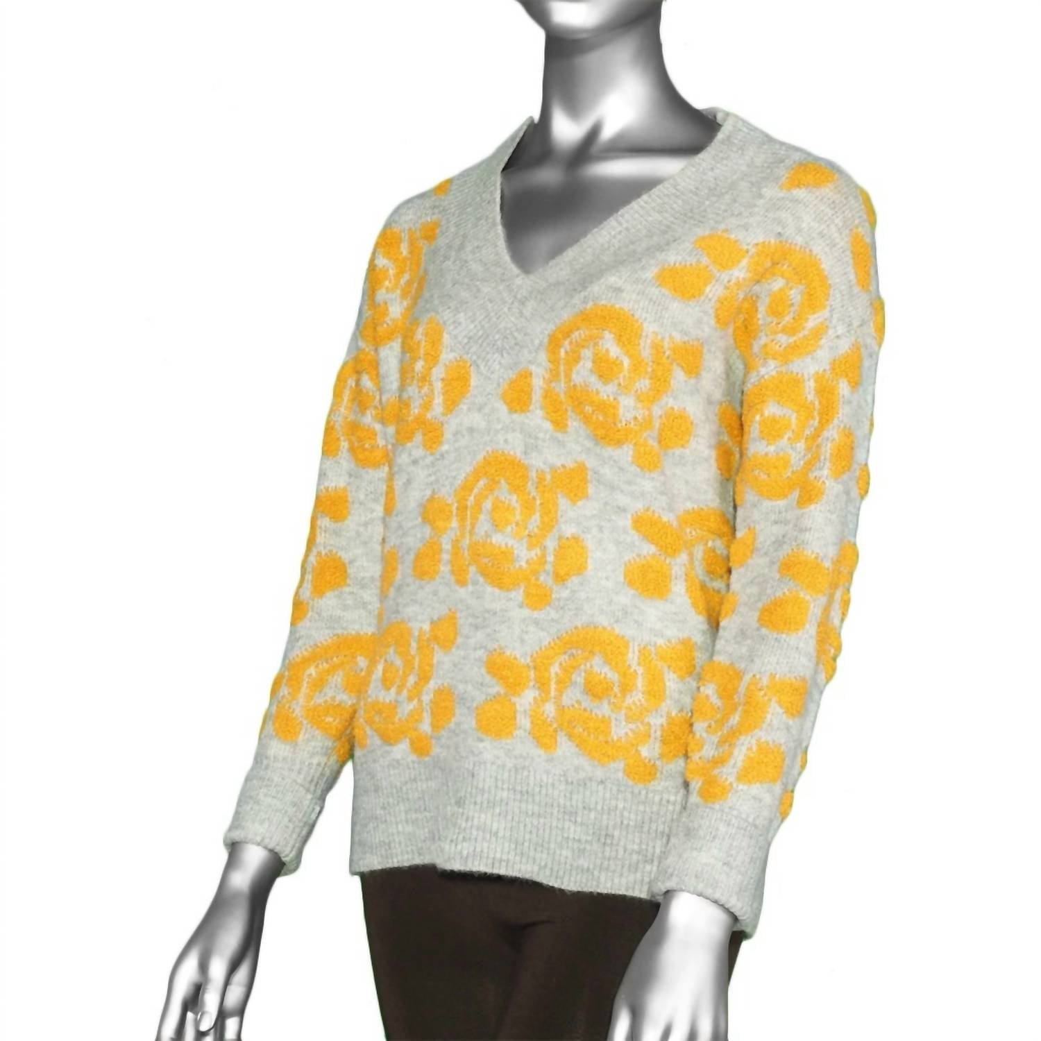 Tribal - Women's Long Sleeve V-neck Intarsia Sweater