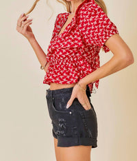 Day + Moon - Ruffle Lace Top