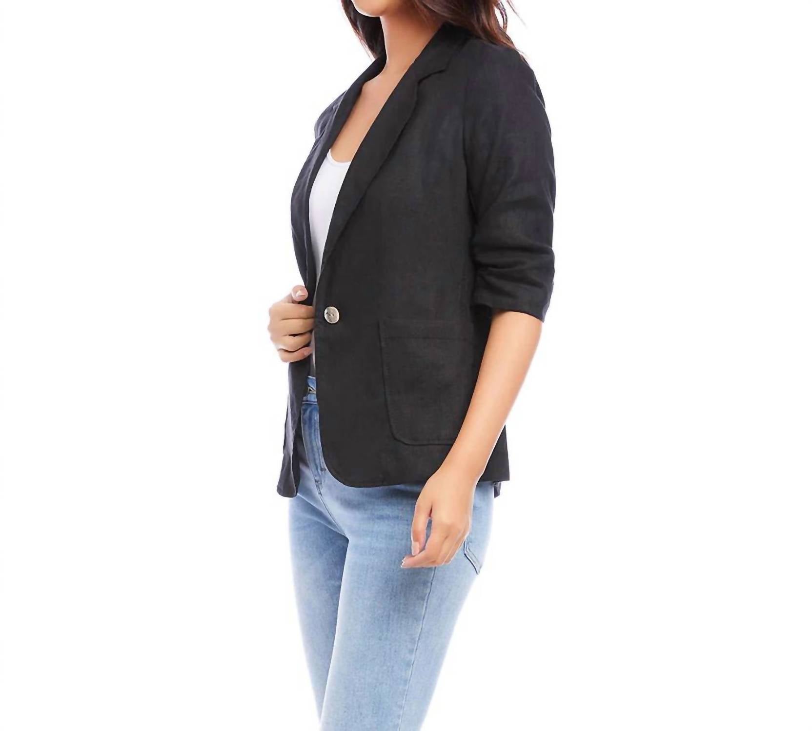 Karen Kane - Rosalie Ruched Sleeve Jacket