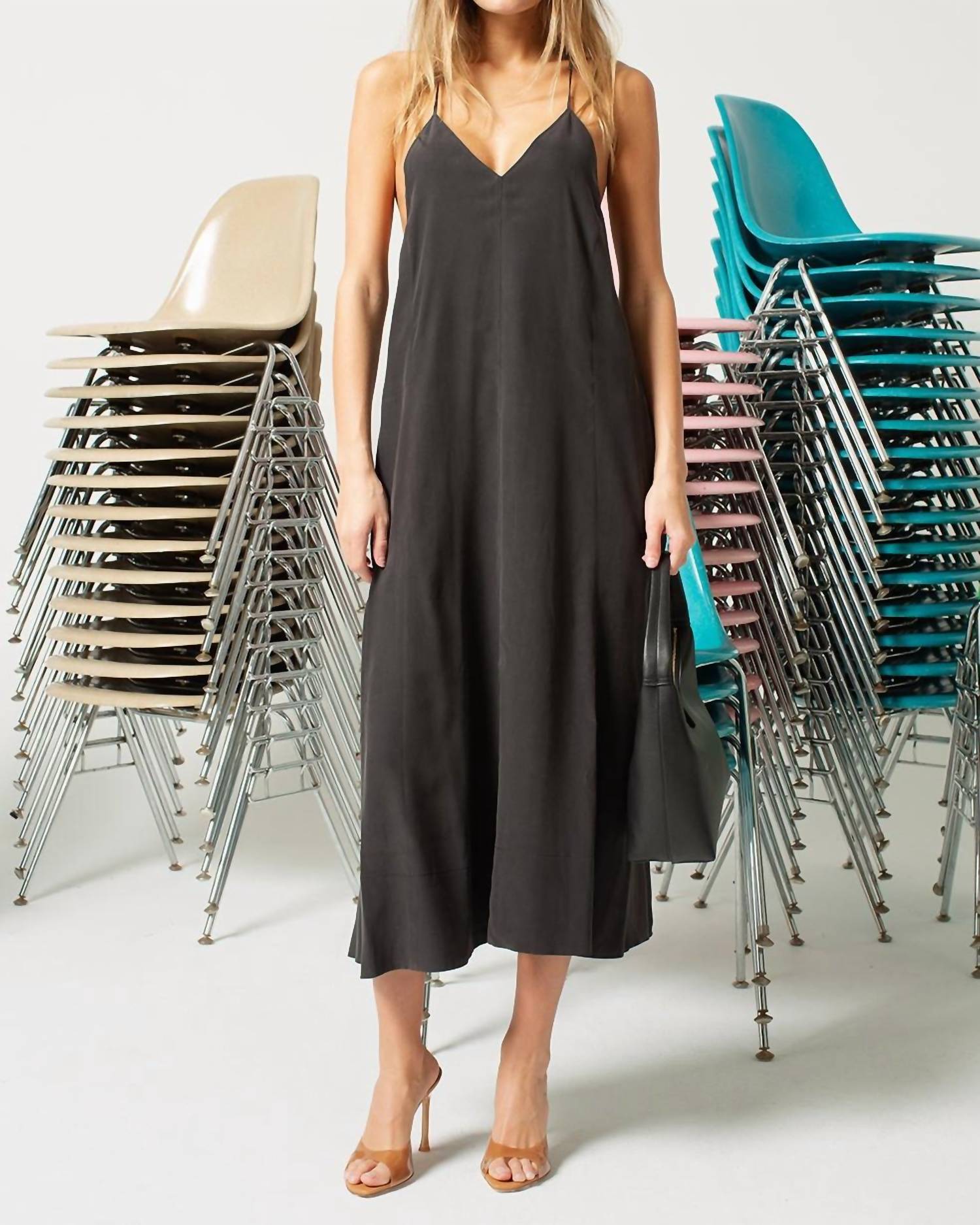 John Elliott - Silk Racerback Midi Dress