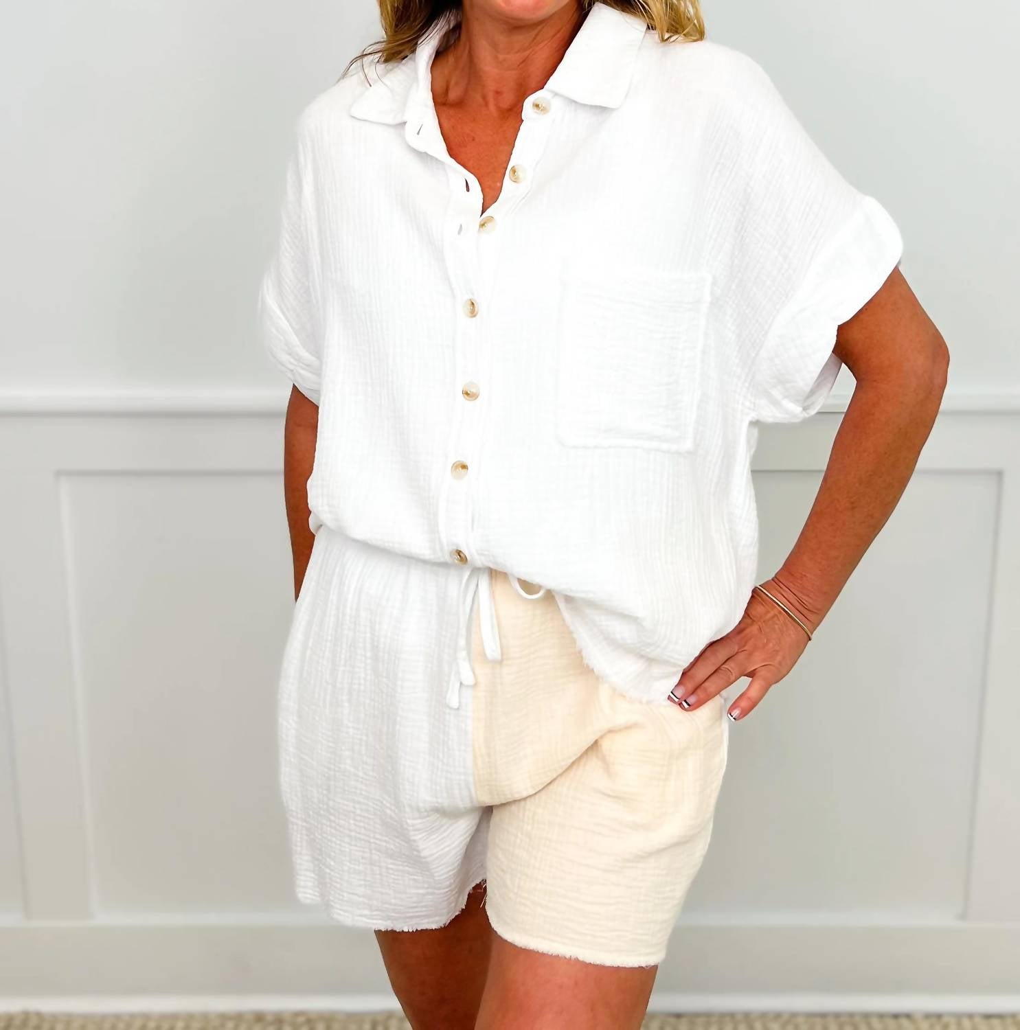 Bibi - Completely Fabulous Knit High-rise Shorts Set