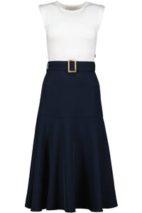 bishop + young Kristopher Twofer Midi Dress in navy - women's dress - detail view