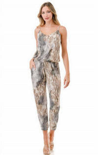 Ariella - Snakeskin Print Jumpsuit