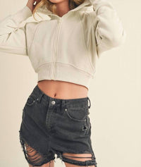 Aemi + Co - Deva Cropped Hooded Jacket