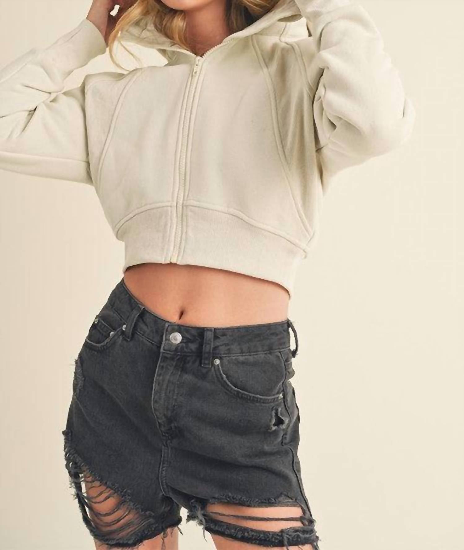 Aemi + Co - Deva Cropped Hooded Jacket