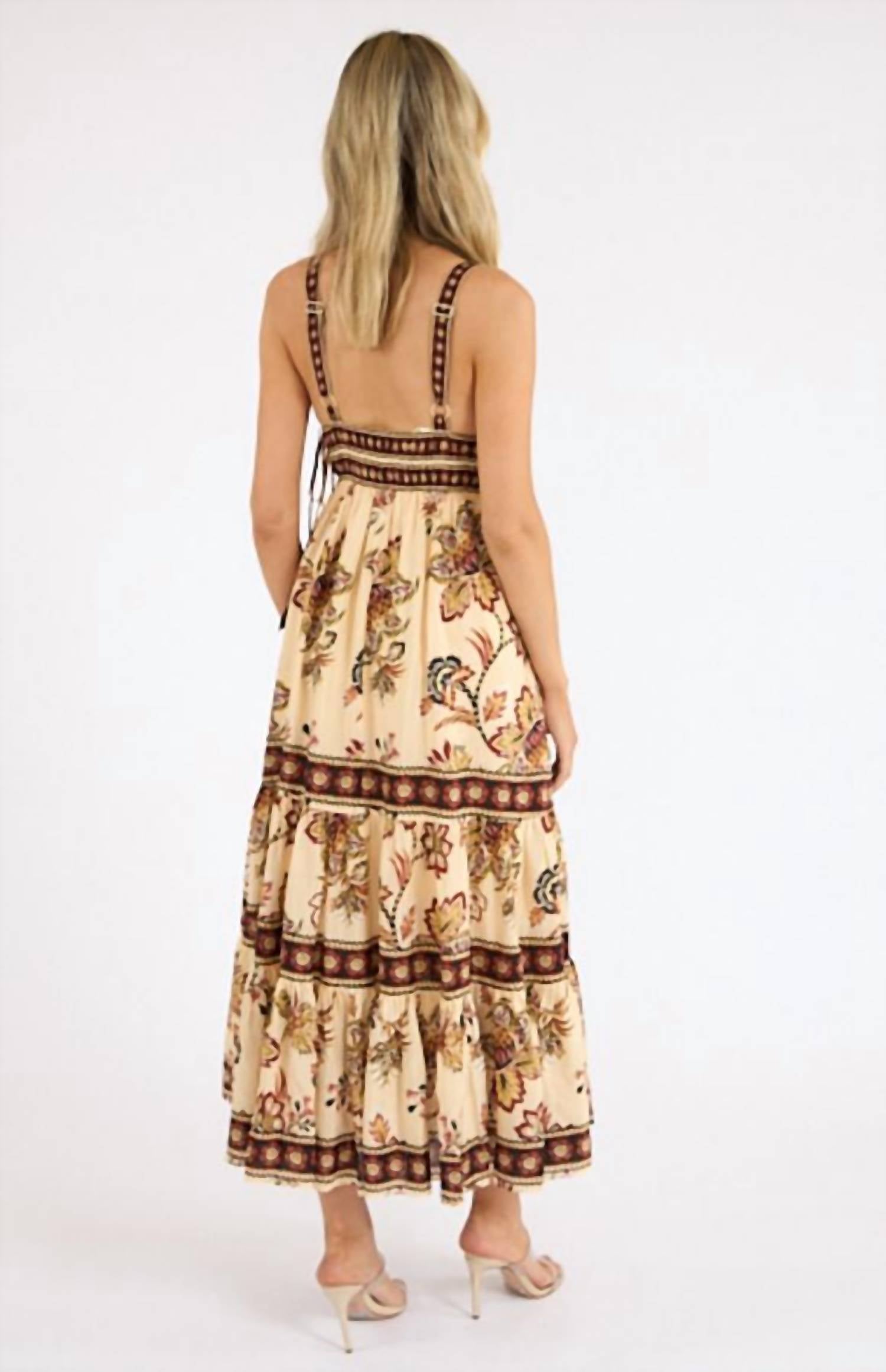 Farm Rio - Aura Floral Sleeveless Midi Dress
