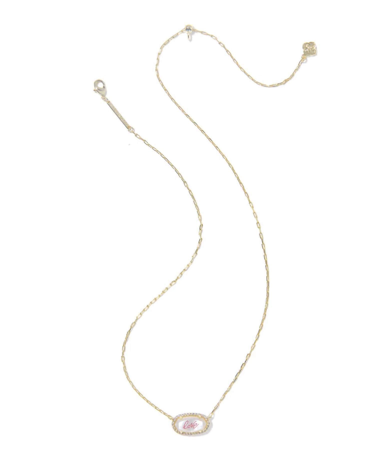 Kendra Scott - Women's Elisa Pave Frame Short Pendant Necklace