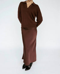 Amanda Maria - Butter Satin Bias Cut Skirt