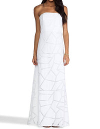 ALEXIS Lyona Long Strapless Dress in white - women's dress